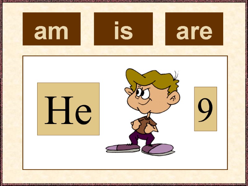 am  He 9 is  are